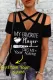 Custom Personalized Name Lift Criss-Cross Cut Out Short Sleeve Top