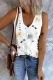 Floral V Neck Casual Tank Tops