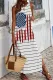 American Flag Round Neck Casual Dresses