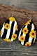 Sunflower Stripe Graphic Drop Earrings