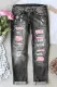 Pink Daisy Shift Casual Ripped Jeans