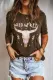 Solid Western Print Decoration Round Neck Sheath Casual T-Shirts