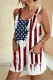 American Flag Star Stripe Graphic Shift Casual Jumpsuits