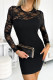 Patchwork Lace Round Neck Sheath Sexy Party Dresses