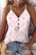 Floral Graphic Metal Chain Shoulder Strap V Neck Shift Casual Tank Tops