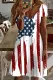 American Flag V Neck Short Sleeve Casual Dresses