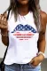 American Flag Lips Round Neck Casual Tank Tops