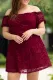 Lace Frill Bubble Sleeve Off Shoulder Plus Size Dress