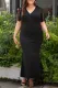 Solid Fringe/Tassels Flared Elegant Plus Size Dresses