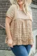 Plus Size Crinkle Textured Ruffle Trim Babydoll Top