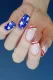 24pcs American Flag Color Block Fake Nails