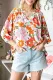 Blooming Flowers Frill Trim Puff Sleeve Blouse