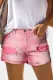 Pink Ripped Casual Denim Shorts
