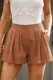 Pleated Flare Shorts with Pockets