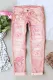 Pink Flamingo Shift Casual Non-elastic Ripped Jeans