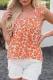 Floral Print Square Neck Ruffle Tank Top