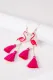 Flamingo Rhinestone Tassel Earrings