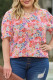 Plus Size Floral Print Puff Sleeve Blouse