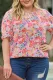Plus Size Floral Print Puff Sleeve Blouse