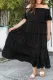 Plus Size Smocked Off Shoulder Frill Tiered Maxi Dress