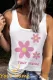 Custom Personalized Floral Name  Graphic Scoop Neck Tank Top