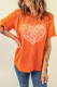 Heart Shape Graphic Print Crew Neck T-Shirt
