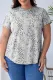 Plus Size Spotted Animal Print Chest Pocket T-shirt