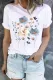 Painting Floral Round Neck Casual T-Shirts