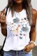 Floral Round Neck Shift Casual Tank Tops