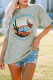 Letter Western Print None Round Neck Shift Casual T-Shirts