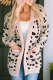 Animal Spotted Pattern Open Front Cardigan