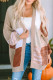 Checkered Pattern Open Front Drop Shoulder Slouchy Cardigan