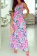 Sleeveless High Waist Pocketed Floral Maxi Dress
