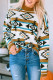Aztec Striped Knit Ribbed Trim Sweater