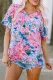Floral V Neck Shift Casual T-Shirts