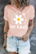 Floral Be Kind Letter Round Neck Casual T-Shirts