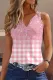 Ombre Plaid Graphic V Neck Shift Casual Tank Tops