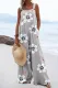 Daisy Floral Graphic Sleeveless Casual Jumpsuits