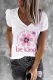 Be Kind Floral Round Neck Casual T-Shirts