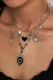 5Pcs Halloween Dark Punk Heart Wings Sword Pendant Necklace