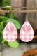 Pink Plaid Heart Earrings