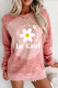 Floral BE KIND Bleached Round Neck Pullover Sweatshirt