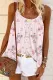 Pink Floral Spaghet Shift Casual Tank Tops