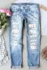 Floral Shift Casual Ripped Jeans