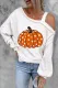 Polka Dots Pumpkin Graphic Cold Shoulder Asymmetrical Neck Shift Casual Blouse