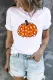 Polka Dots Pumpkin Graphic Round Neck Shift Casual T-Shirts