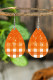 Orange Plaid Graphic Earrings