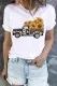 Sunflower Letter Round Neck Casual T-Shirts