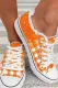Ombre Orange Plaid Graphic Daily Flat Canvas Shoes