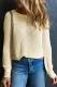 Solid Round Neck Sheath Casual Sweaters